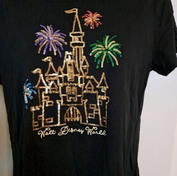 Disney Black Tee with Colorful Castle Design - Picture 2 of 5